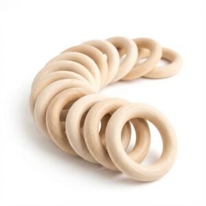 Argollas de Madera Natural para Macramé